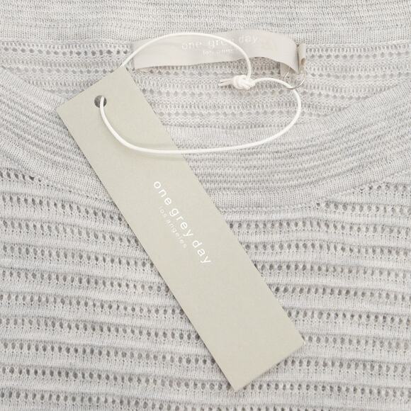 One Grey Day Gray Cotton Sweater Size Large - Picture 6 of 11